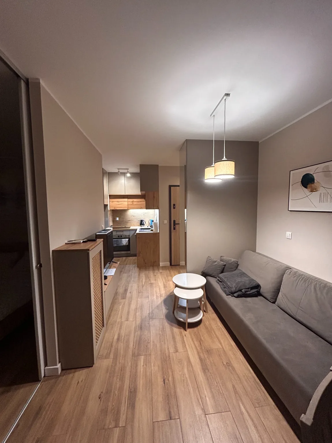 Przytulny, nowocześnie wyposażony salon apartamentu NOVO46
